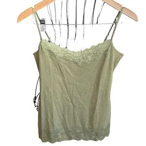🍑Maurice’s Army Green Lace Trim Adjustable Cami Women's Size Large